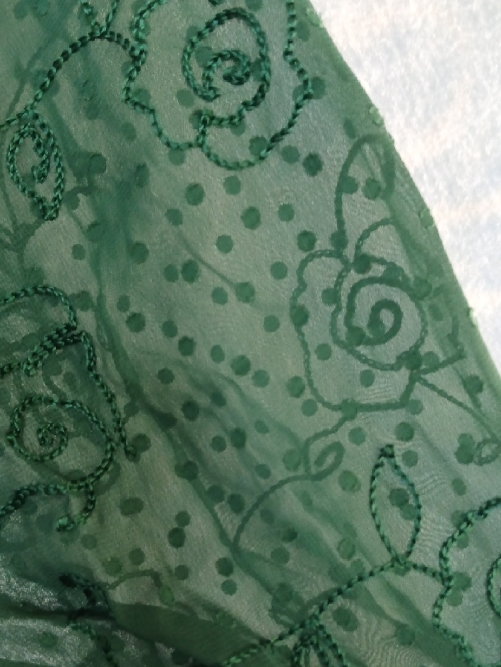 Rare Editions Green Smocked Embroidered Girls Dress SZ 14 - Picture 4 of 7